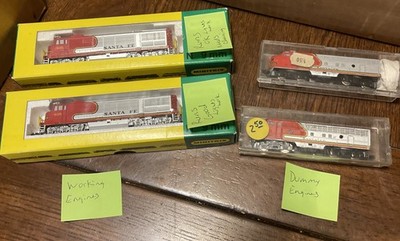 4 MiniTrix Santa Fe Engine & 2 Dummy N Scale #A63 Tested  *Please Read  C-7