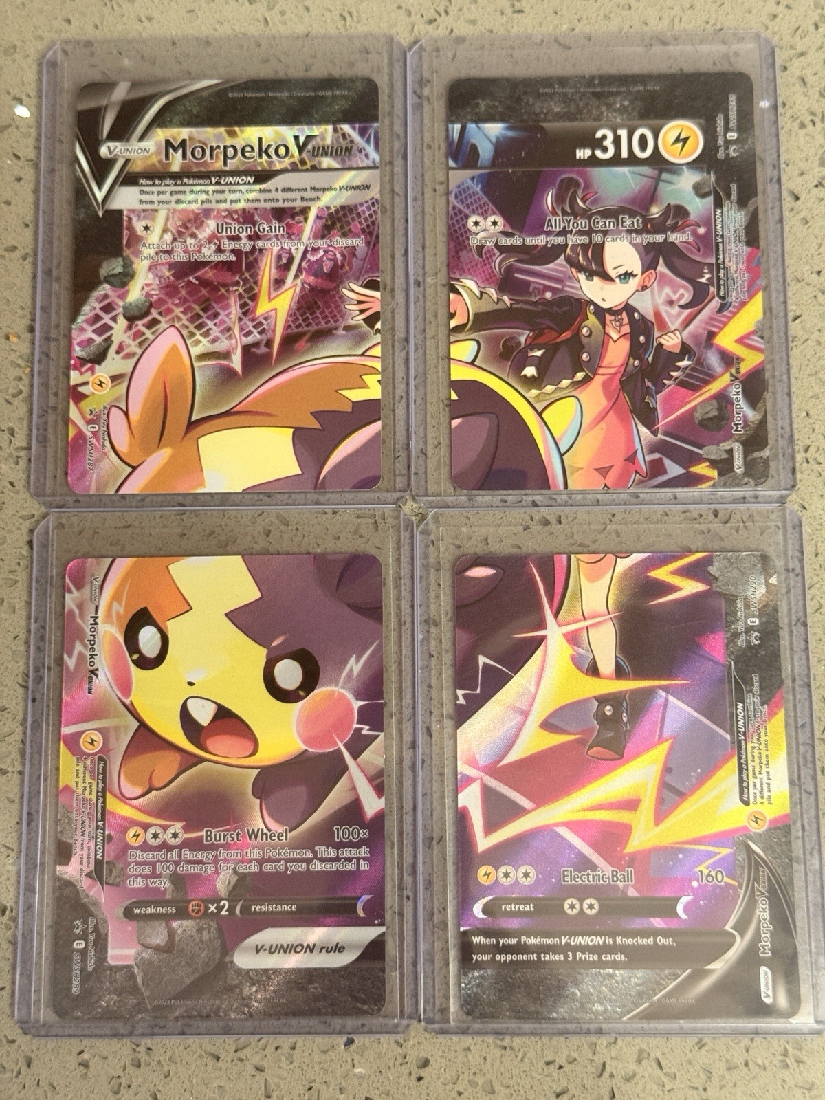 Pokemon Morpeko V-Union 4 Card Set SWSH287 SWSH288 SWSH289 SWSH290 Promo NM/Mint