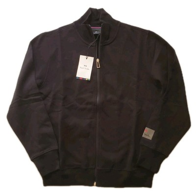 PAUL SMITH Track Jacket Mens M Black Jersey UK