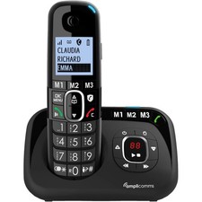 Amplicomms BigTel Twin Digital Phone with Answer Machine - Black - ATL1423471