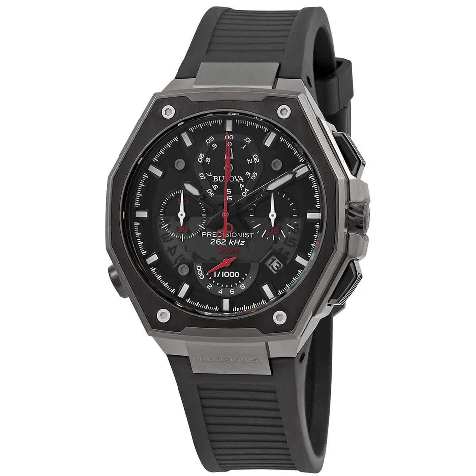 Relógio masculino Bulova Precisionist cronógrafo quartzo mostrador preto 98B358