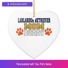 Custom Labrador Lab Ornament Personalized Heart Shaped Pet Lover Gift Dog Owner