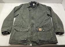 Men's Vintage Carhartt C46 MOS Work Jacket Size Large Tall Green Made In USA