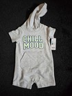 Boys Carter's NWT gray Chill Mood hooded romper size 6 months — photo 1