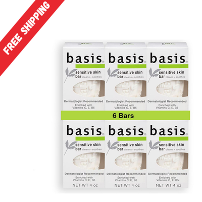 #ad Basis Sensitive Skin Bar Soap for Body Hands and Face Unscented Soap Bar for S $15.69