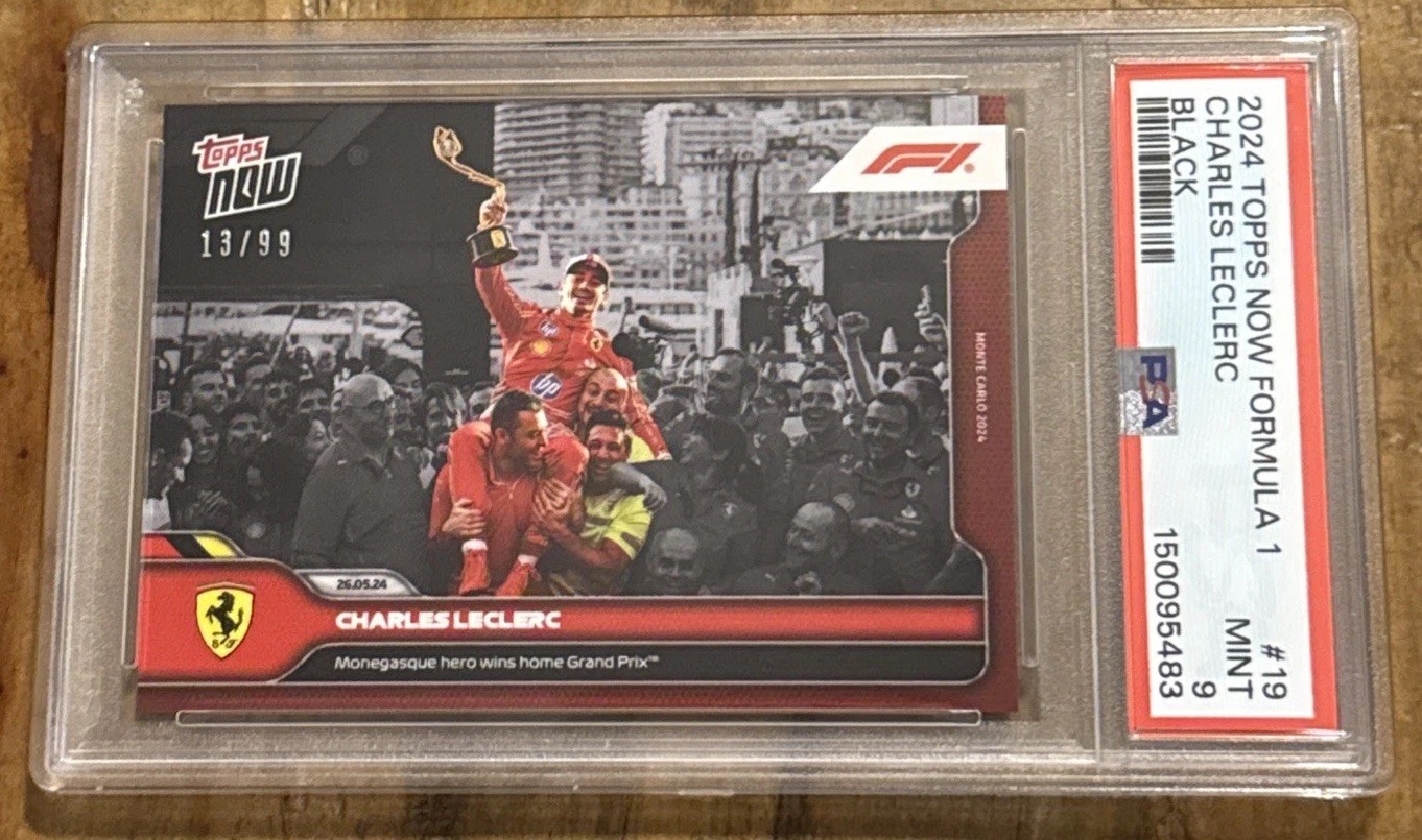 2024 Charles LeClerc Topps Now Formula 1 #19 Black #/99 PSA 9 Mint - Wins Monaco view 10