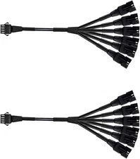 2Pc 6 Way Splitter Y Cable for RGB Neon Accent Kits,Extension Cable Wire for Mot