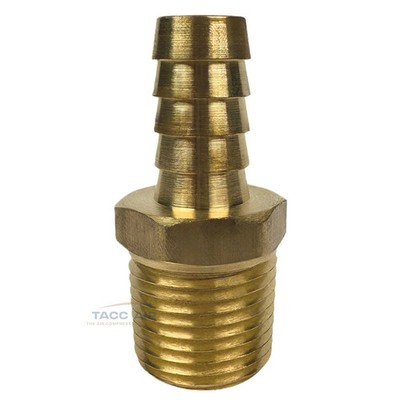 1/2'' ID Hose Barb x 1/2'' Male NPT Pipe Thread Brass Straight End Fitting