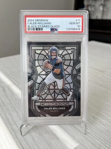 2024 Panini Obsidian Caleb Williams Black Stained Glass Rookie PSA 10 💎 #11