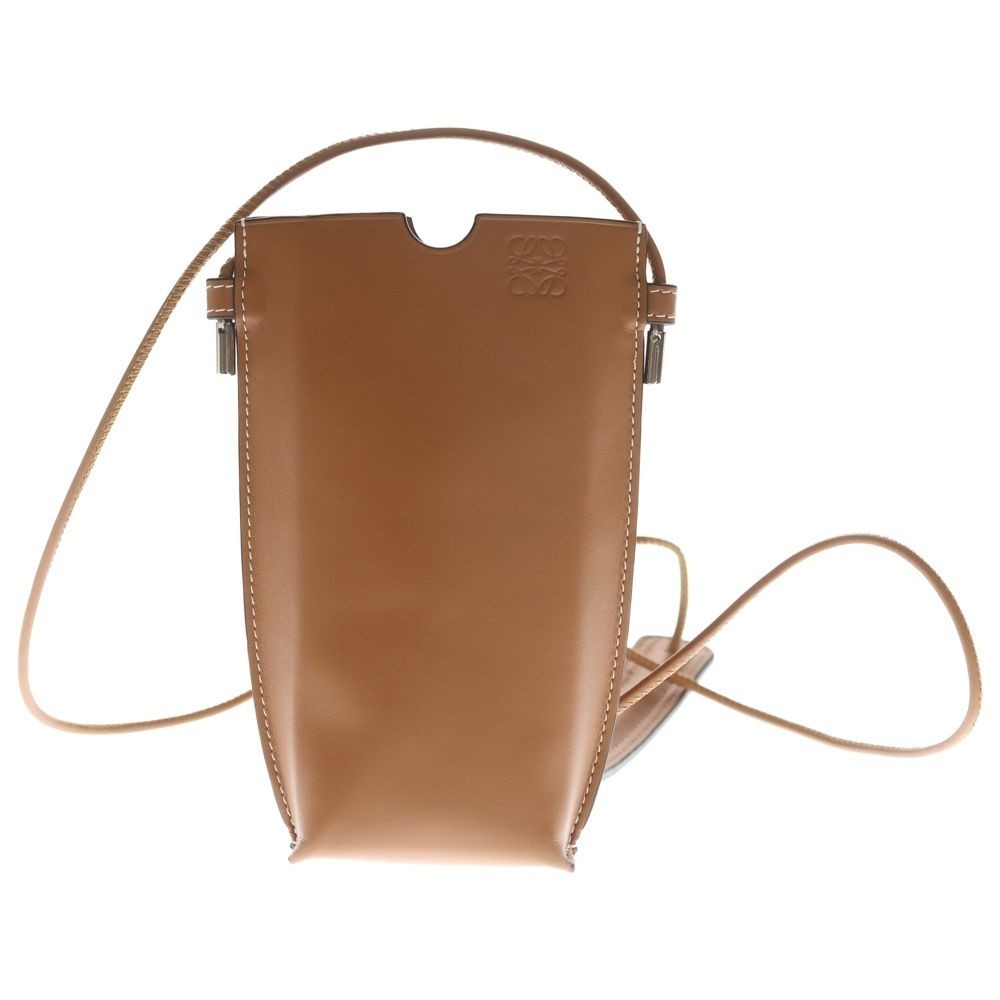 LOEWE ( ) Anagram Gate Pocket Leather Shoulder Bag Brown C650Z42X34
