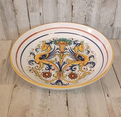 Deruta Raffaellesco Large Serving Bowl Italian Majolica Salad Pasta Dragon 13''