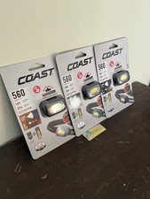 Coast RL10 Headlamp Lot Of 3 560 Lumen Battery LED Flashlight Camping Water