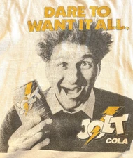 Vintage 90s Jolt Cola Soda Promotional T-shirt Single Stitch White Tee