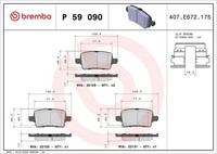 Brembo Bremsbelagsatz, Scheibenbremse P 59 090 FüR Opel