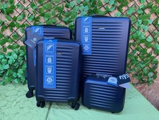 Set Of 4 Flieger Luggage Hard Shell Case Suitcases New Navy Blue