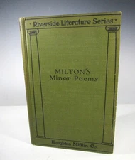 1914 MILTON'S MINOR POEMS Riverside Literature  Book Houghton