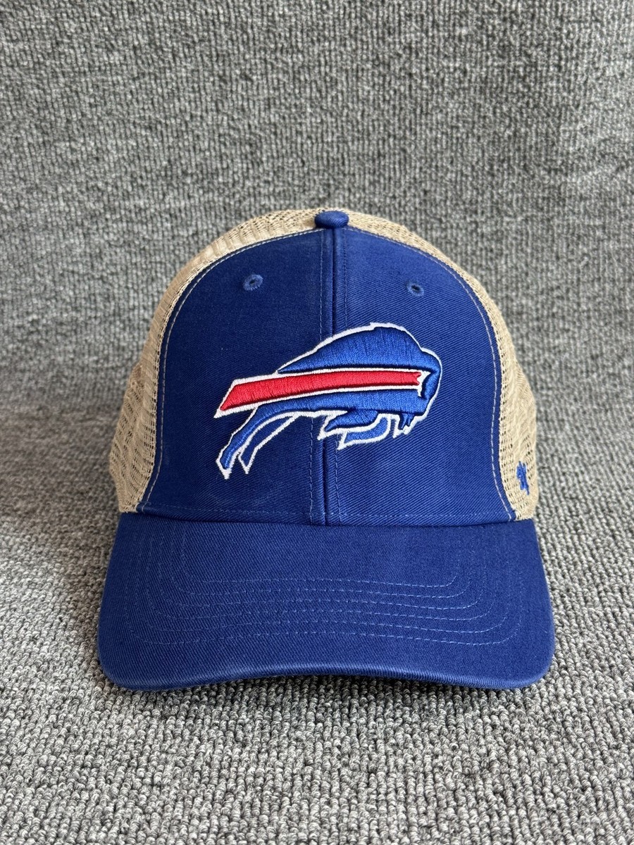 '47 Brand Buffalo Bills Trucker Snapback Hat Royal Blue Tan NFL OSFA Mesh Back