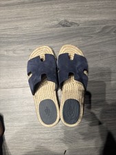 Hermès Antigua Espadrille Oran Slides Sandals Blue Suede