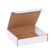BOX USA 8x7x2" White Corrugated Cardboard Shipping Boxes, 50-Pack, Made in USA