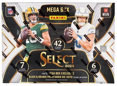 2024 PANINI SELECT FOOTBALL HOBBY MEGA BOX (BLACK & ORANGE PRIZMS) NEW SEALED