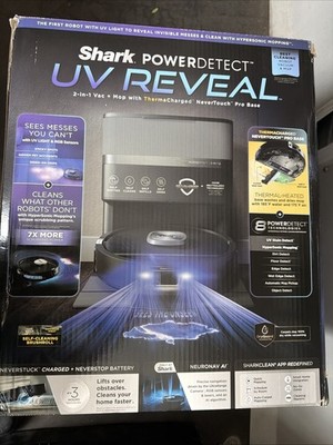 Shark - PowerDetect UV Reveal 2-In-1 Vacuum & Heated Mop - Black RV3020XE *NEW*