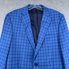 Brooks Brothers Regent Fit Reda Italian Wool Blue Check Sport Coat Blazer 40R