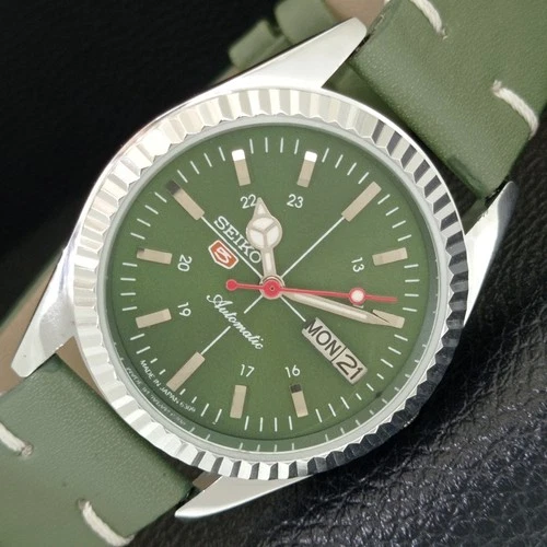 AUTOMATIC VINTAGE REFURBISHED SEIKO 5 6309A JAPAN MENS GREEN WATCH a442846-1