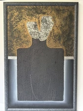 VINTAGE MODERNIST PAINTING ABSTRACT CUBIST CUBISM SURREALISM SIGNED MYSTERY ART