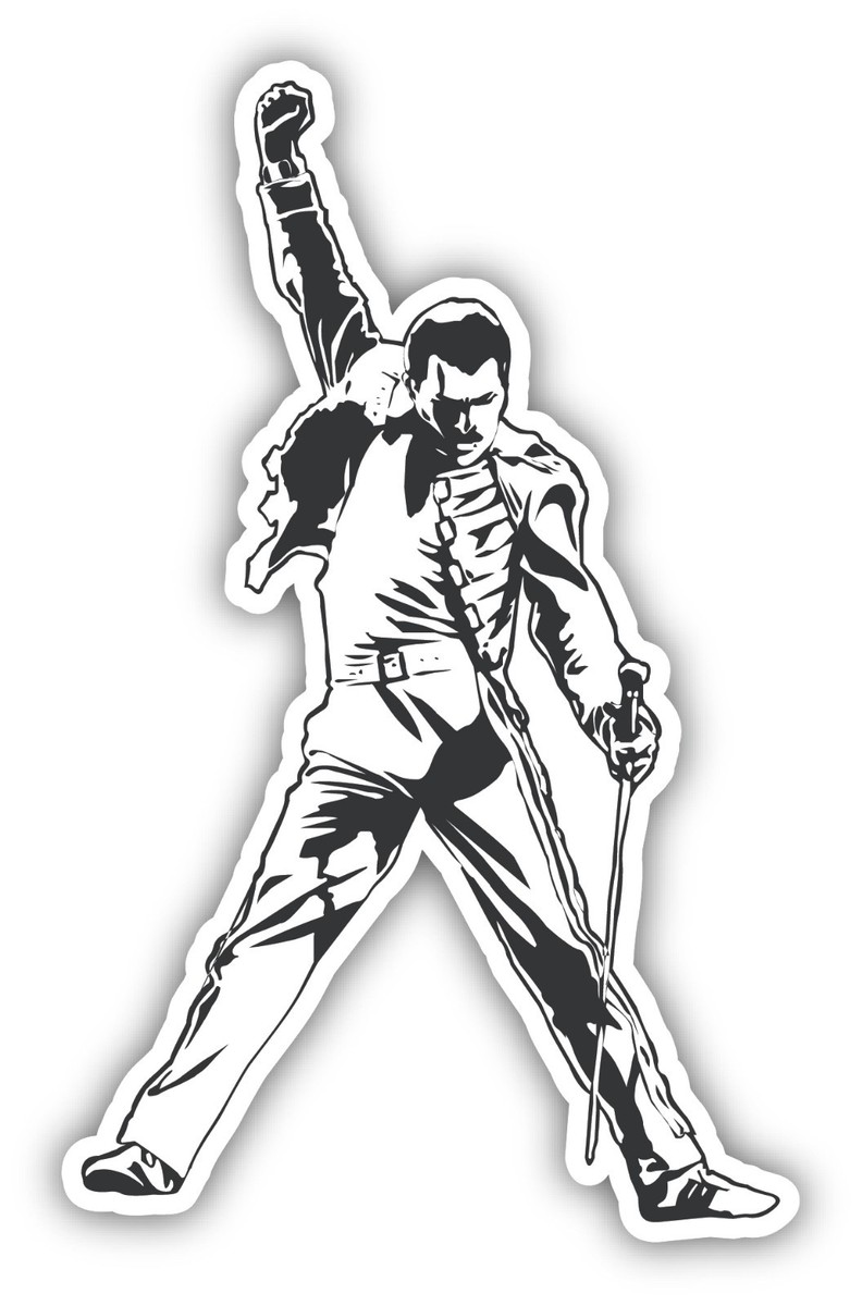 2X Queen Freddie Mercury Vinyl Decal Motorcycle Window Laptop Car - Foto 3