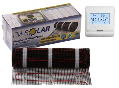 Elektrische Fußbodenheizung 200Watt/m² Elektro Bodenheizung TWIN Technologie Set