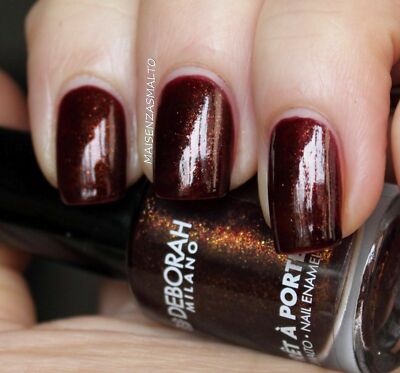 DEBORAH MILANO Nagellack 36 BURGUNDY PASSION   Pailletten 4,5ml Neu