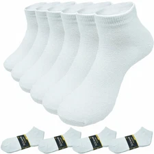 3-12 Pairs Mens White Ankle Quarter Sports Casual Socks Cotton Low Cut Size 9-13