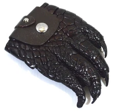M Pouch Key Chain Real Hand Foot Claw Crocodile Leather Coin Slot Brown