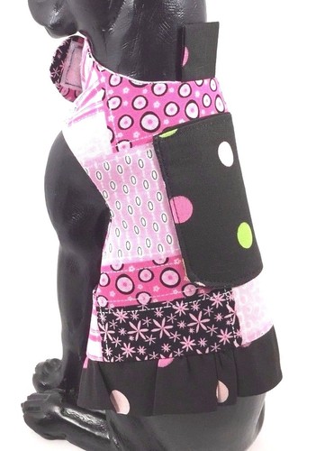Dog Pet Cat Clothes Harness Size XS 3 to 5 LBS NEW Handmade Girl Pink Black NEW - 第 12/12 張圖片