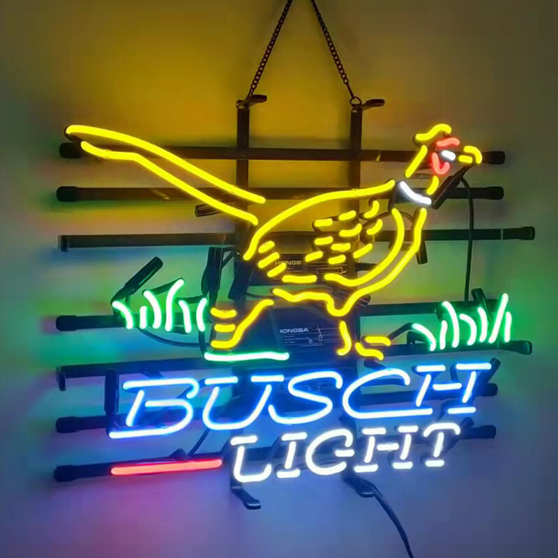 Pheasant Busch Beer Neon Sign Glass Beer Bar Pub Party Decor Gift 19x15