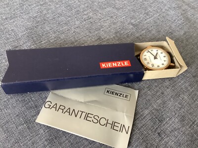  Rarität Vintage Kienzle Luxus Gold Gehäuse Blatt weiss NOS Full Set ca. 1975