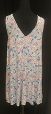 Loft Red White Blue Sleeveless A-line V-neck Front & Back Sundress  small