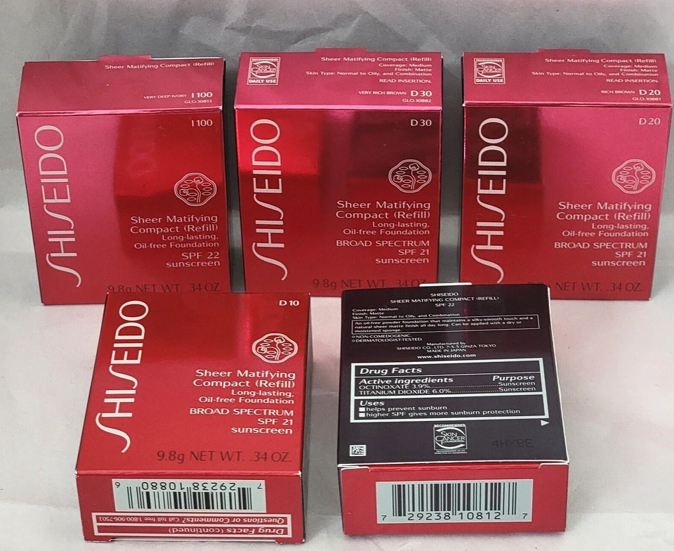SHISEIDO SHEER Matifying Compact (REFILL) Foundation 0.34 oz PICK YOUR SHADE - Image 3 of 4