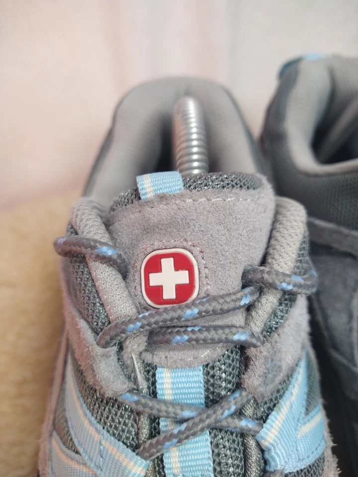 ZAPATOS DEPORTIVOS SWISS GEAR PARA MUJER ZAPATILLAS SIN ENCAJE MALLA SIN CORDONES TALLA 11 GRIS AZUL Foto 4 de 4