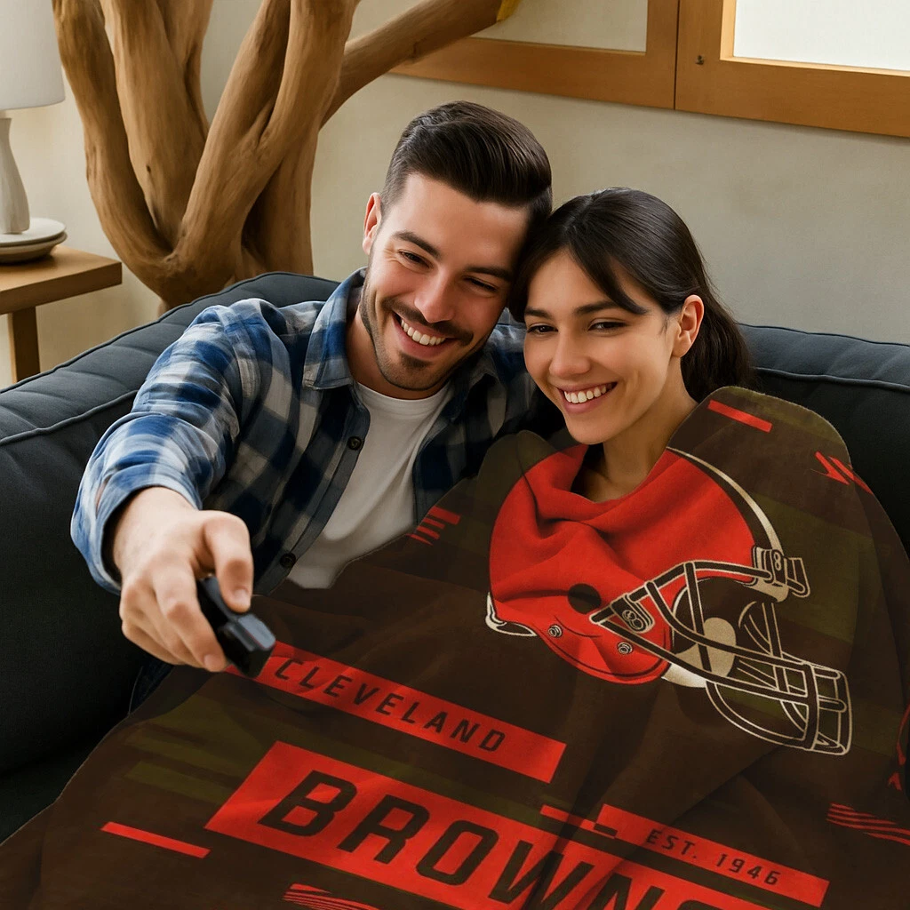 Cleveland Browns football Plush Blanket, Soft & Warm