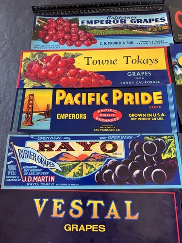 10 Vintage State And City Fruits Crate Labels - Old Stock Lithographs! Group #2 - Picture 3 of 9