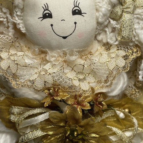 Mini cuerda ángel vintage años 80 Soft Expressions coleccionable oro blanco 9,5x4,5" nueva - Imagen 12 de 18