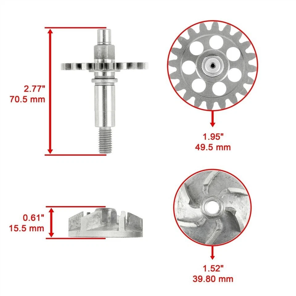 水泵叶轮轴齿轮套件适用于雅马哈 WR250F 2001 2002 2003 2004 - 2013 — 第 3/4 张图片