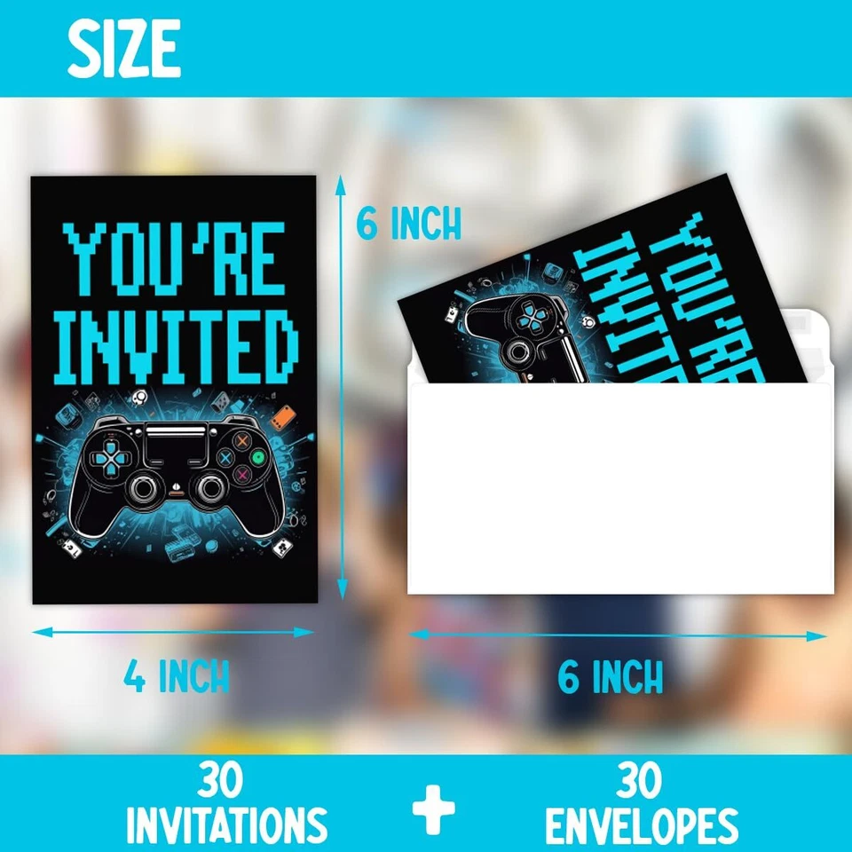 Videojuego Cumpleaños Fiesta Invitaciones Juego Temático Fiesta Invitaciones Tarjeta para... Foto 2 de 4