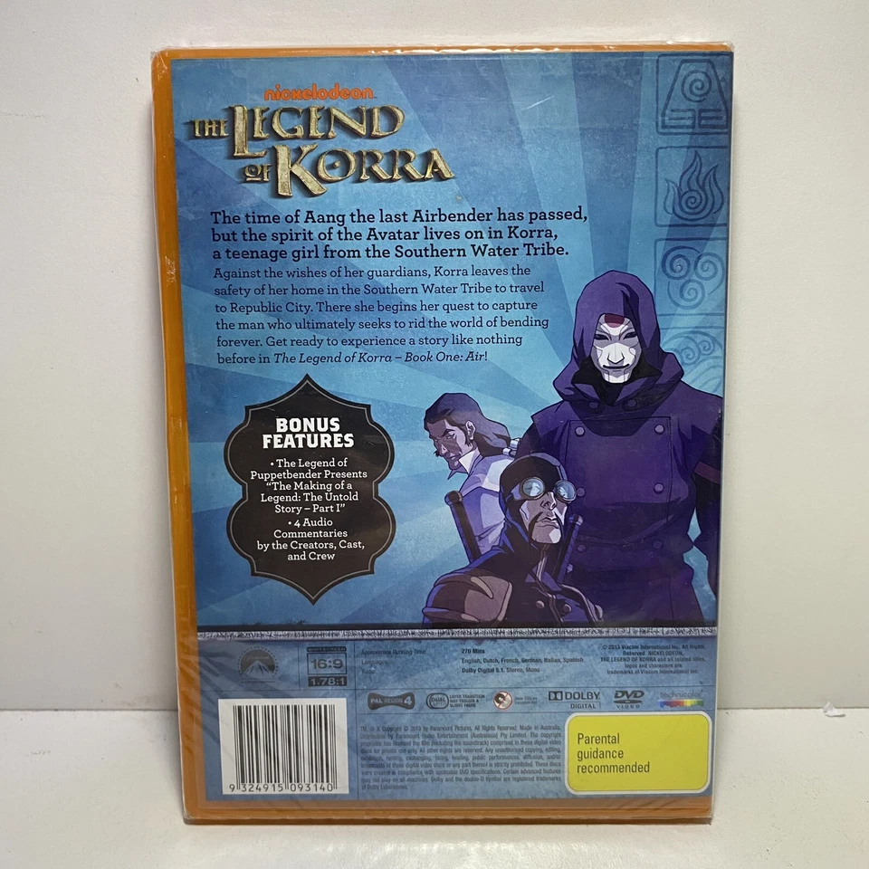 The Legend Of Korra Book One : Air - DVD Region 4 - Nickelodeon - New & Sealed - image 2 of 2