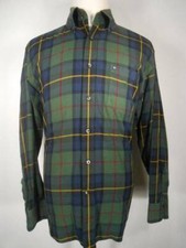 Beautiful Men's Large Tommy Hilfiger Dark Plaid Long Sleeve Button-Down Shirt