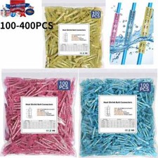 400-100 Heat Shrink Butt Splice Wire Connector Insulated Crimp Terminals 22-10GA