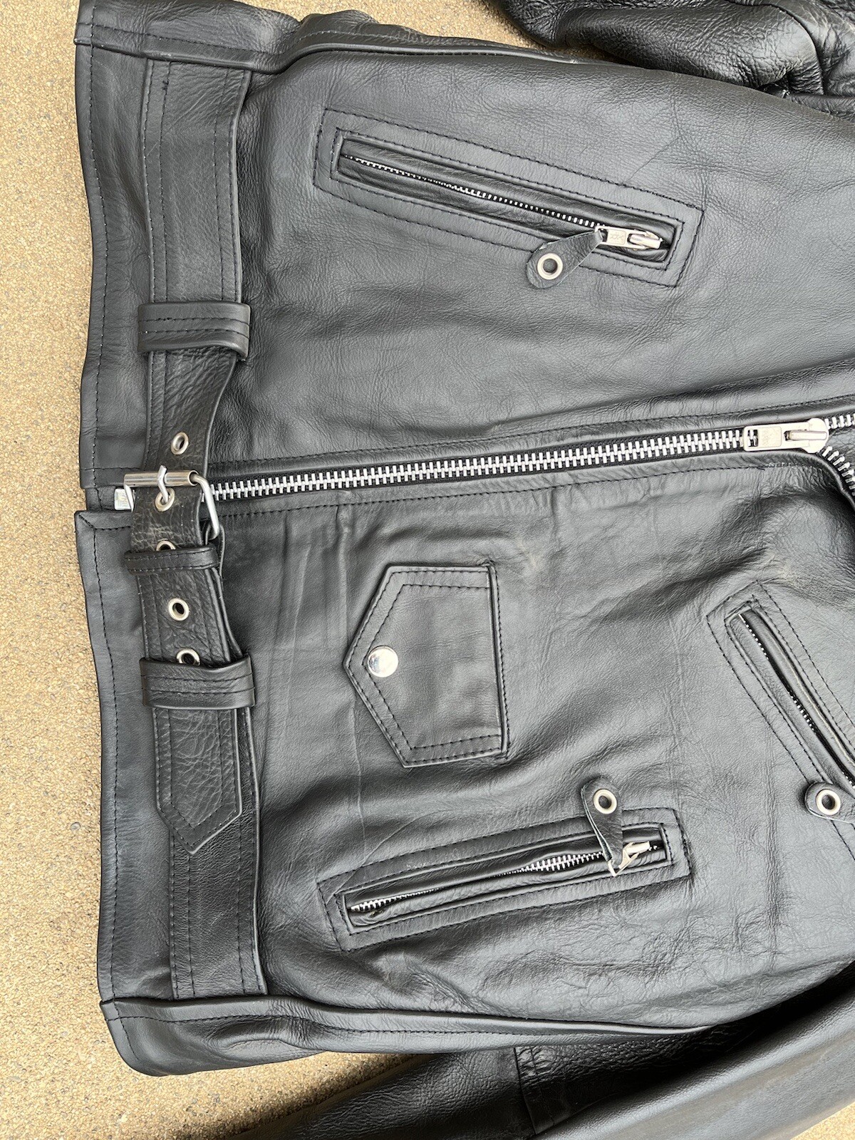 GENUINE LEATHER BY MANZOOR Cowhide Leather Classic Motorcycle Men's