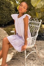 NWT LULUS PICNIC PERFECT LAVENDER GINGHAM TIERED BABYDOLL DRESS Small