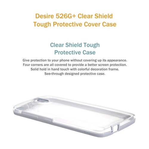 Original HTC Official Desire 526G+ Clear Shield Tough Protective Cover Case - Picture 6 of 7